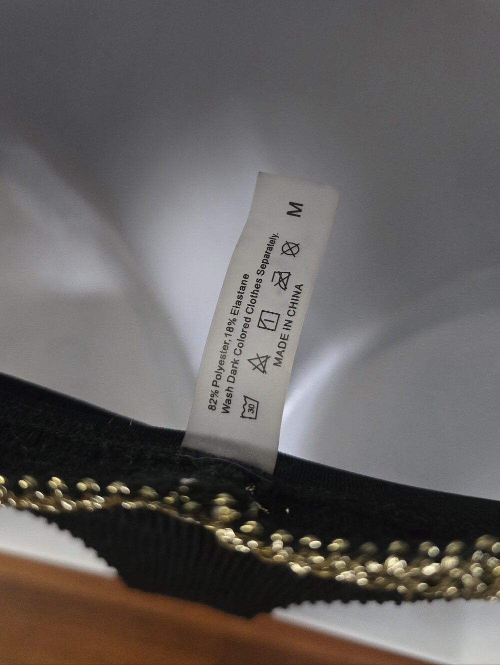 Textured, Black & Gold Two-Piece Bikini Set - Picture 6 of 6